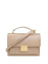Golden Goose Deluxe Brand Structured Handbag With Gold-tone Clasp And Versatile Straps In Brown