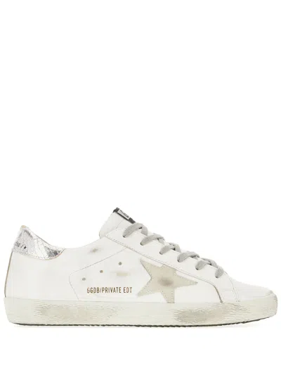 GOLDEN GOOSE SUPER-STAR LEATHER UPPER SUEDE STAR PIPER PRINT HEEL