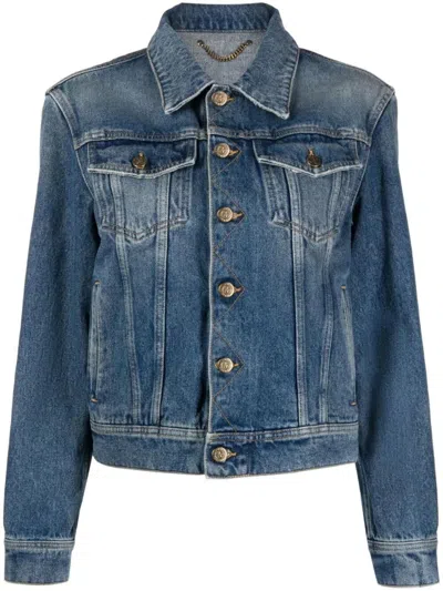 GOLDEN GOOSE GOLDEN W`S REGULAR JACKET MEDIUM STONE WASHED DENIM,GWP00846.P000621.50100 096 50100 BLUE