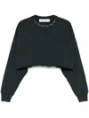 Golden Goose Golden Cropped Crewneck Sweatshirt In Black  