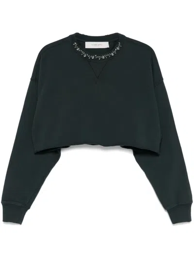 GOLDEN GOOSE GOLDEN CROPPED CREWNECK SWEATSHIRT