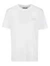 Golden Goose White T-shirt With Silver Glitter Logo And Star In White
