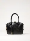 Golden Goose Life Black Sheepskin Bag And Gold Details In Black