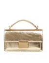 Golden Goose Venezia Small Shiny Wavy Leather Crossbody Bag In Light Gold