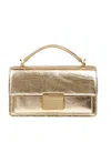 Golden Goose Venezia Small Shiny Wavy Leather Crossbody Bag In Light Gold