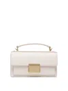 Golden Goose Deluxe Brand Structured Handbag With Gold-tone Clasp And Detachable Strap In White
