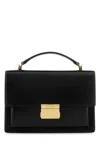 Golden Goose Structured Black Leather Handbag With Adjustable Strap In Black