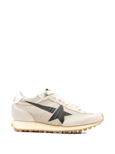 Golden Goose Handcrafted Star Sneakers With Jacquard Laces In Neutral