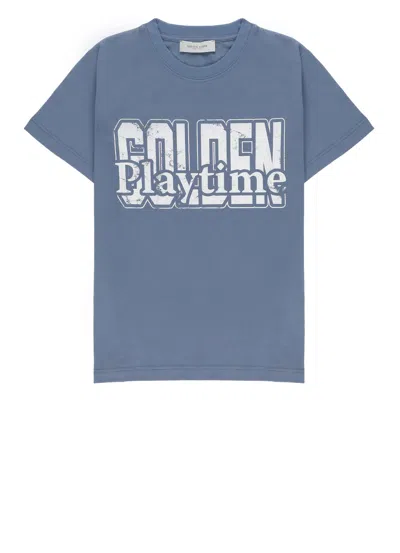 Golden Goose Kids' Hans T-shirt In Blue