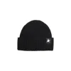 Golden Goose Mans Ribbed Black Wool Hat With Logo