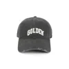Golden Goose Cotton Baseball Cap With A Lived-in Finish Accessories In Gray