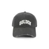 Golden Goose Cotton Baseball Cap With A Lived-in Finish Accessories In Gray