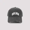 Golden Goose Distressed Cap With Embroidered Logo In Gray