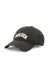 Golden Goose Starry Distressed Baseball Cap With Rigid Visor In Black