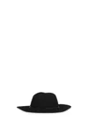 Golden Goose Fedora Hat With Wide Brim And Leather Belt In Black