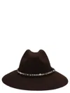 Golden Goose Golden Fedora Hat Felt With Studded Leather Belt In Brown