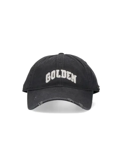 Golden Goose Logo Baseball Cap In Gray