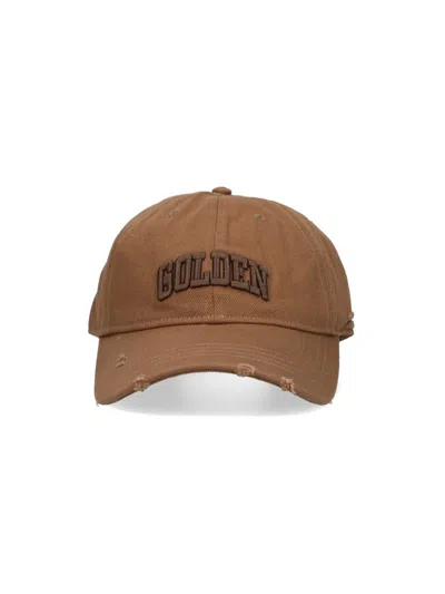 Golden Goose Logo Baseball Cap In Sand