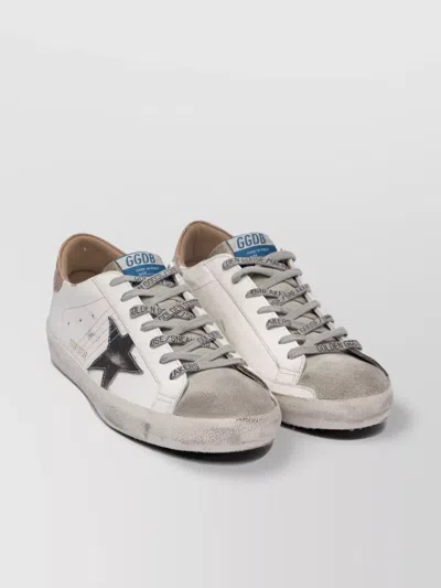 Golden Goose Heel Tab Distressed Finish Rubber Sole Sneakers
