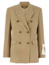 Golden Goose Double-breasted Blazer Heraldic Buttons In Brown