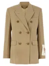 Golden Goose Double-breasted Blazer Heraldic Buttons In Gold