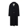 Golden Goose Heraldic Buttons Single-breasted Cocoon Coat In Black