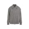 Golden Goose Wool Blend Herringbone Bomber Jacket In Grey