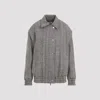 Golden Goose Wool Blend Herringbone Bomber Jacket In Midnight Ecru