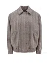 Golden Goose Wool Blend Herringbone Bomber Jacket
