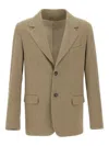 Golden Goose Herringbone Notched-lapel Blazer In Brown