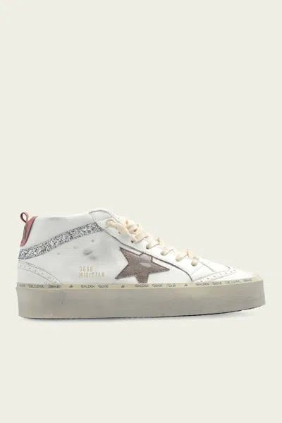 Golden Goose Hi-mid-star White Ash Rose Heel Leather Sneaker