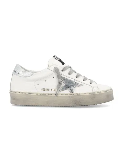 Golden Goose Hi Star Suede Leather Sneakers In White