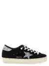 Golden Goose Hi Star Suede Sneakers With Glittered Star And Heel Tab In Black