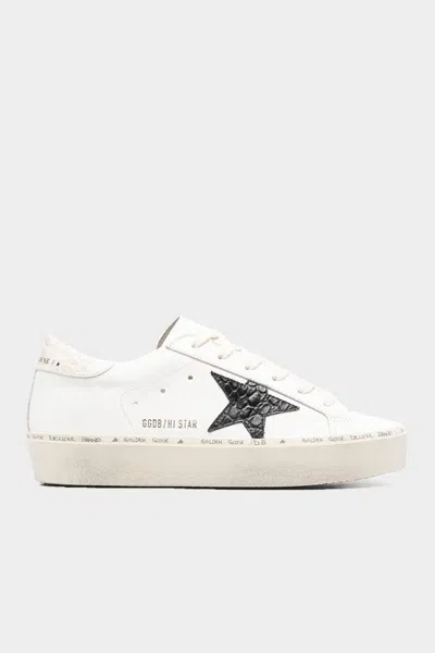 GOLDEN GOOSE HI-STAR COCCO BLACK STAR LEATHER SNEAKER