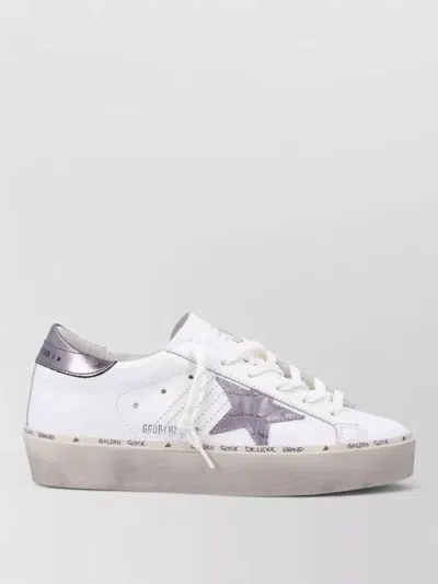 Golden Goose Hi Star Crocco Sneakers Contrast Heel In White