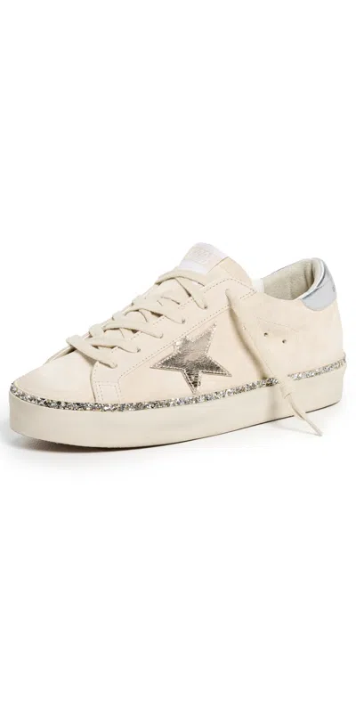 Golden Goose Hi Star Glitter Foxing Sneakers Seedpearl/silver In Neutral