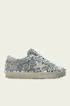 Golden Goose Hi-star Glitter Foxing Suede Leather Sneaker In Grey