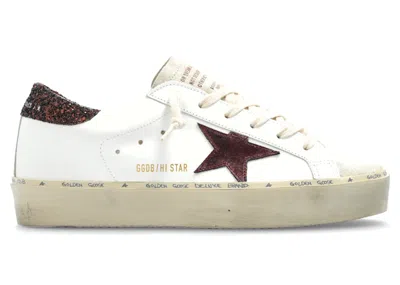 Pre-owned Golden Goose Hi Star Glitter Heel (women's) Sneakers In White/grey/purple In Multi
