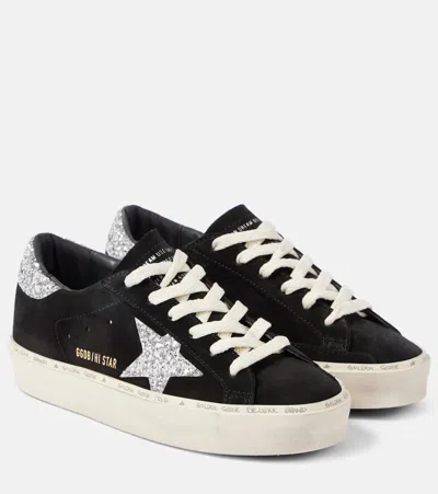 GOLDEN GOOSE HI STAR GLITTER SUEDE SNEAKERS
