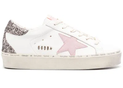Pre-owned Golden Goose Hi Star Glitter (women's) Sneakers In White/antique Pink