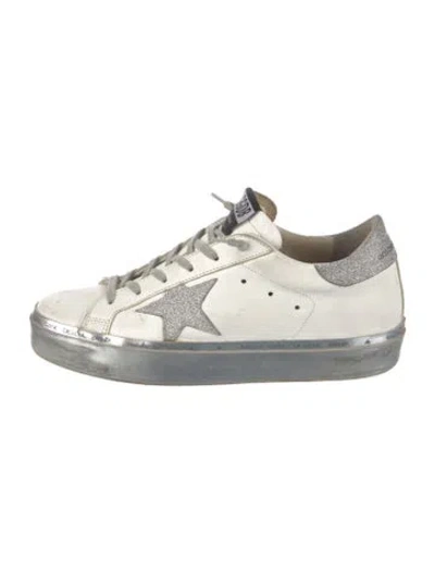 Pre-owned Golden Goose Hi Star Leather Oxfords In White