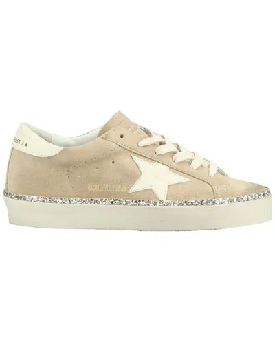 Golden Goose Hi Star Leather Trainer In Beige