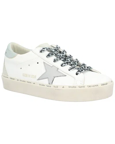 Golden Goose Hi Star Leather Sneaker In White Platinum