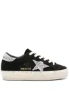Golden Goose Hi Star Suede Sneakers With Glittered Star And Heel Tab In Black