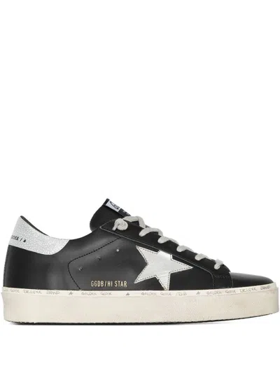 Golden Goose Hi Star Leather Sneakers In Black