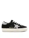 Golden Goose Hi Star Suede Sneakers With Glittered Star And Heel Tab In Black