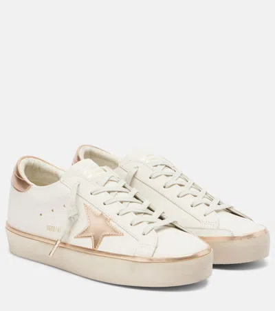 Golden Goose Hi Star Leather Sneakers In Neutral