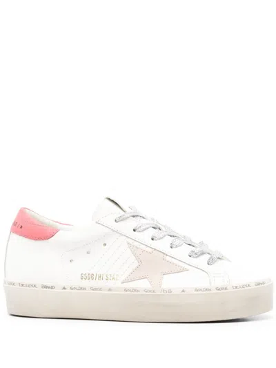 Golden Goose Hi Star Leather Sneakers In Red