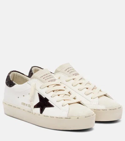 Golden Goose Hi Star Leather Sneakers In White