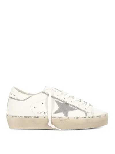 Golden Goose Hi Star Leather Sneakers In White